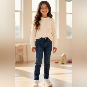 🆕️Girls Levi's Denim Leggings Size 4 Blue w/Stars Pattern Design